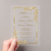 Invitations En Acrylique Gold Floral Border Islamic Wedding (In situ (ordinateur de poche))