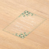 Invitations En Acrylique Gold Frame Green Nuestra Boda Mariage espagnol (Poser)