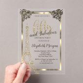 Invitations En Acrylique Gold Frame, Tour Eiffel 50e anniversaire (In situ (ordinateur de poche))