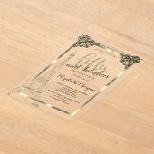 Invitations En Acrylique Gold Frame, Tour Eiffel 50e anniversaire (Poser)
