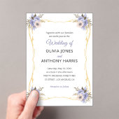 Invitations En Acrylique Gold Geometric Rustic Purple Floral Wedding  (In situ (ordinateur de poche))