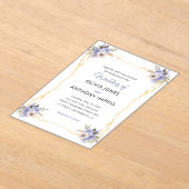 Invitations En Acrylique Gold Geometric Rustic Purple Floral Wedding  (Poser)