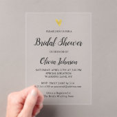 Invitations En Acrylique Gold Heart Elegant Fête des mariées moderne (In situ (ordinateur de poche))