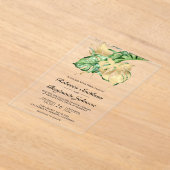 Invitations En Acrylique Gold Monstera Tropical Palm Wedding (Poser)