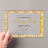 Invitations En Acrylique Gold Parties scintillant Corporate Fête Frosted (In situ (ordinateur de poche))