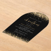 Invitations En Acrylique Gold Parties scintillant Frontières Noël Fête Noir (Poser)