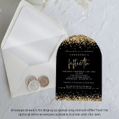 Invitations En Acrylique Gold Parties scintillant Frontières Noir Cinquanti