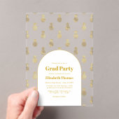 Invitations En Acrylique Gold Pineapple Transparent Graduation Party (In situ (ordinateur de poche))
