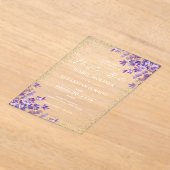 Invitations En Acrylique Gold Purple Lavender Nuestra Boda Mariage espagnol (Poser)