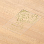 Invitations En Acrylique Gold Quinceanera Masquerade (Poser)