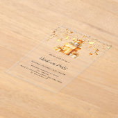 Invitations En Acrylique Gold stars cadeaux de Noël gelé (Poser)