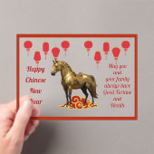 Invitations En Acrylique Golden Horse Chinois Nouvel An Acrylique Carte de  (In situ (ordinateur de poche))