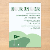 Invitations En Acrylique Golf Boy 1er Anniversaire (Recto)