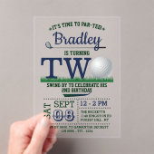 Invitations En Acrylique Golf PAR-TEE 2e anniversaire (In situ (ordinateur de poche))