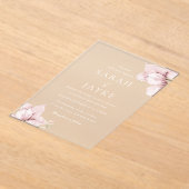 Invitations En Acrylique Gorgeous Blush Flower Petals Elegant Wedding (Poser)