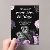 Invitations En Acrylique Gothic Owls Wedding (In situ (ordinateur de poche))