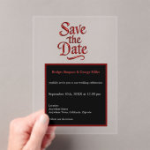 Invitations En Acrylique Gothique Enregistrer la date - transparent rouge m (In situ (ordinateur de poche))