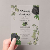 Invitations En Acrylique Gothique Halloween Roses noirs Mariage clair (In situ (ordinateur de poche))
