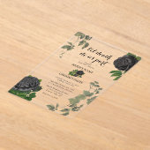 Invitations En Acrylique Gothique Halloween Roses noirs Mariage clair (Poser)
