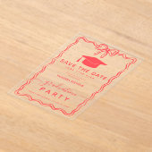 Invitations En Acrylique Graduation Doodles dessinés à la main Enregistrer  (Poser)