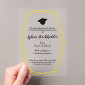 Invitations En Acrylique Graduation Gold lines - Cap Acrylic Announcement (In situ (ordinateur de poche))