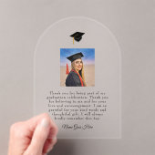 Invitations En Acrylique Graduation Grad cap Arch design Thank You (In situ (ordinateur de poche))