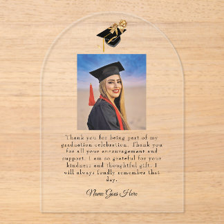Invitations En Acrylique Graduation Grad cap Arch design Thank You Acrylic