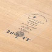 Invitations En Acrylique Graduation minimale élégante au charbon de bois (Poser)