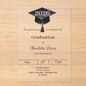 Invitations En Acrylique Graduation party class of 2026 clear luxury (Recto)