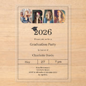 Invitations En Acrylique Graduation party grad photo luxury (Recto)