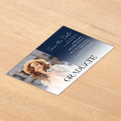 Invitations En Acrylique Graduation Photo Script Grad Enregistrer la date (Poser)
