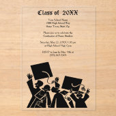 Invitations En Acrylique Graduation Silhouette Group Class of 20XX (Recto)