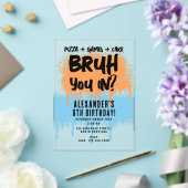 Invitations En Acrylique Graffiti néon de Bruh Boy Orange Blue (Insitu (Mariage))