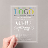 Invitations En Acrylique Grande ouverture du logo blanc (In situ (ordinateur de poche))