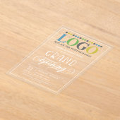 Invitations En Acrylique Grande ouverture du logo blanc (Poser)