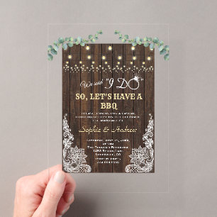 Invitations En Acrylique Grange Ancien Lace Eucalyptus Je Fais Un BBQ Après