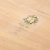 Invitations En Acrylique Grec Orthodoxe baptême Baptême Olives Verdure (Poser)