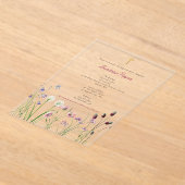 Invitations En Acrylique Grec Orthodoxe baptême Fleur sauvage fille (Poser)