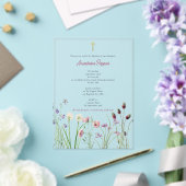 Invitations En Acrylique Grec Orthodoxe baptême Fleur sauvage fille (Insitu (Mariage))