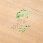Invitations En Acrylique Grec Orthodoxe Baptême Vert (Poser)