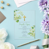 Invitations En Acrylique Grec Orthodoxe Baptême Vert (Insitu (Mariage))