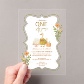 Invitations En Acrylique Green En vichy Silly Goose 1er anniversaire (In situ (ordinateur de poche))