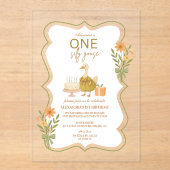 Invitations En Acrylique Green En vichy Silly Goose 1er anniversaire (Recto)