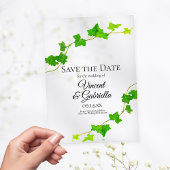 Invitations En Acrylique Green English Ivy Vine Wedding Enregistrer la date