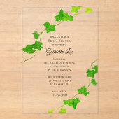 Invitations En Acrylique Green English Vine Fête des mariées (Recto)