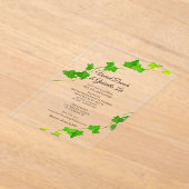 Invitations En Acrylique Green English Vine Mariage (Poser)