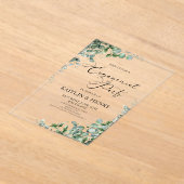 Invitations En Acrylique Green Eucalyptus Leaves Botanical Engagement Party (Poser)