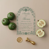 Invitations En Acrylique Green Floral Wedding 