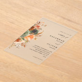 Invitations En Acrylique Green & Terra Cotta Floral Mariage (Poser)