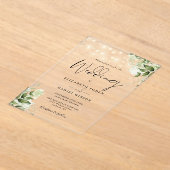 Invitations En Acrylique Greenery Floral String Lights Script Wedding (Poser)